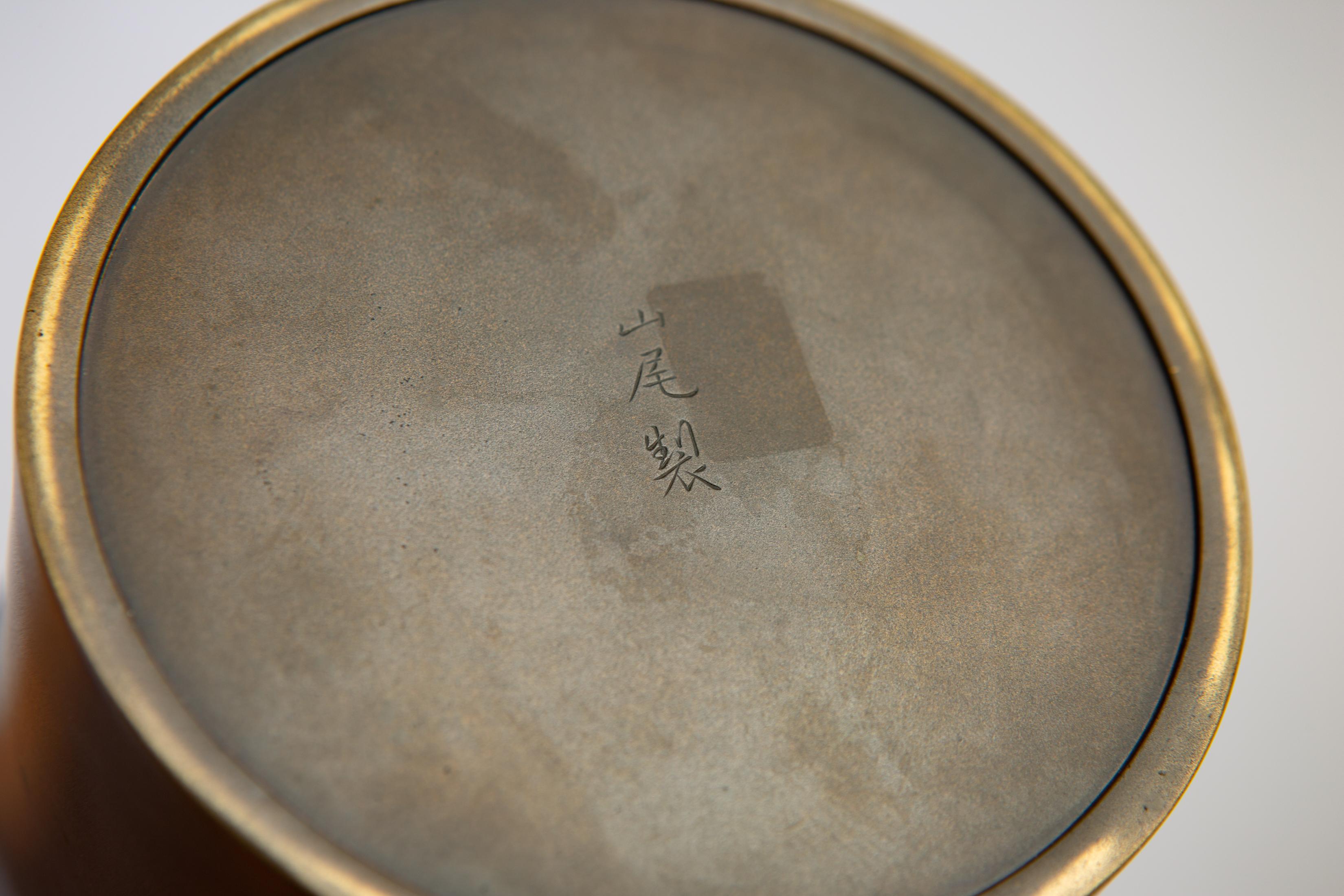 Japanese Bronze Vase in Bamboo Form 2