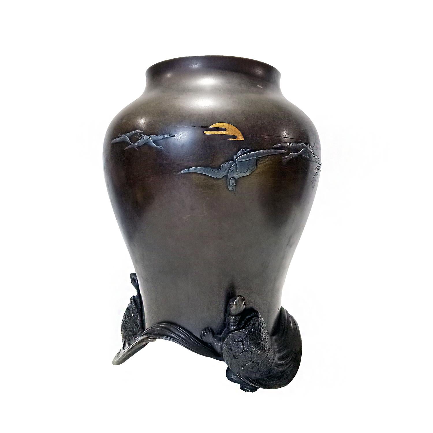 Japanese Bronze Vase, Meiji Period 2
