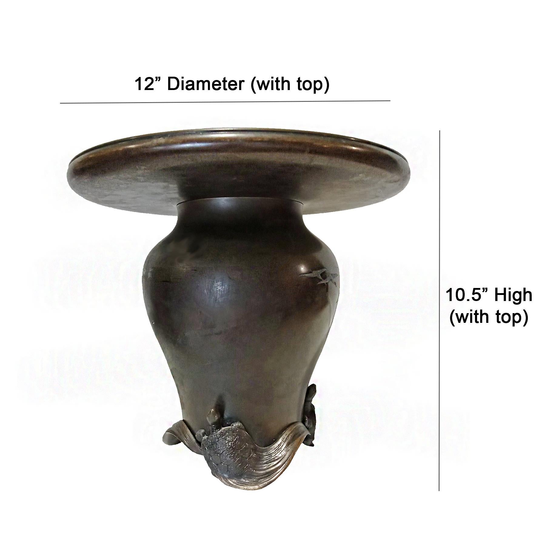 Vase japonais en bronze, période Meiji en vente 9