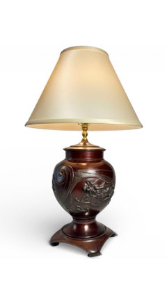 Japanese Bronze Vase Table Lamp