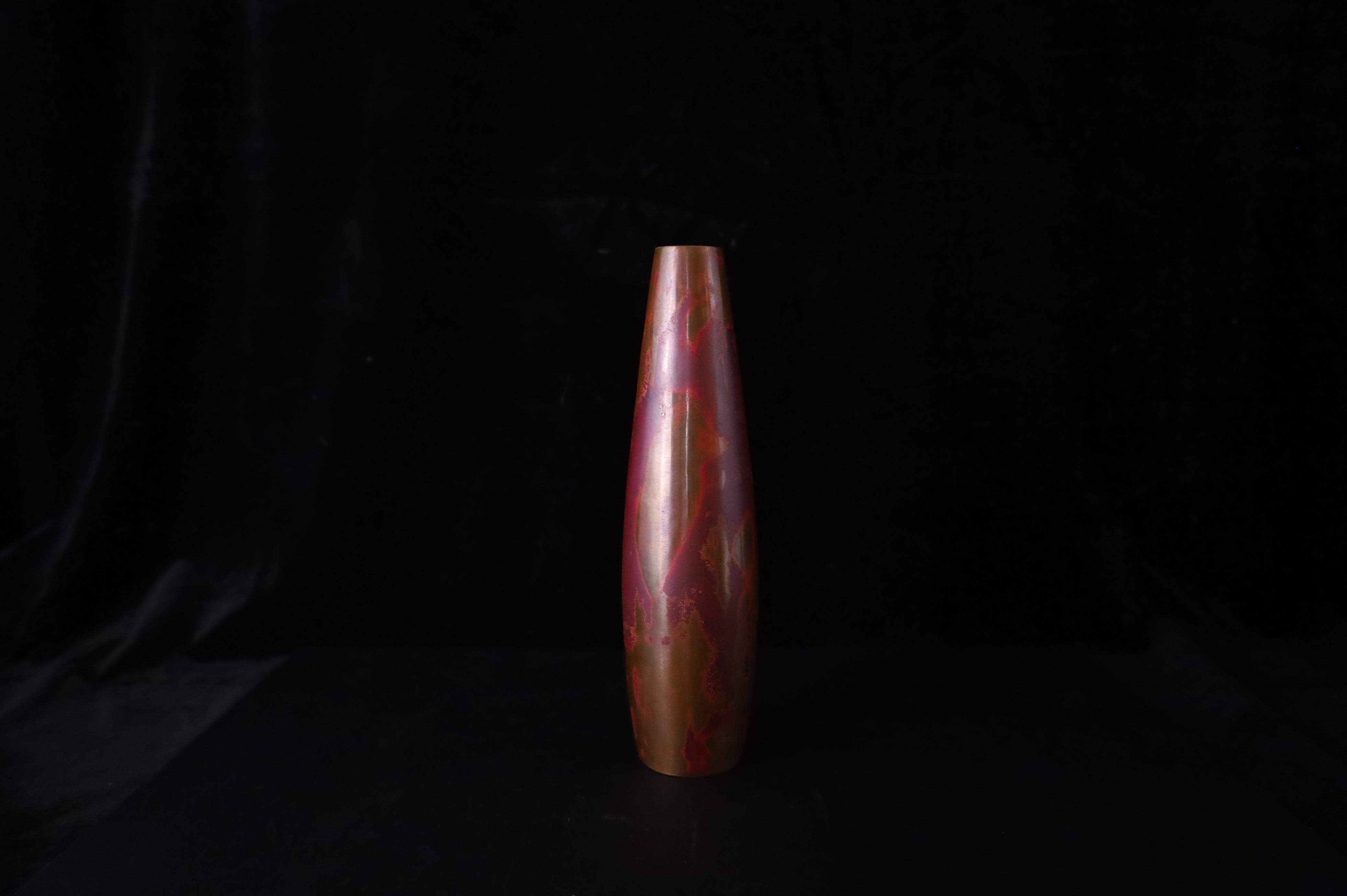 Jarrón japonés de bronce con pátina iridiscente Murashido de Hara Soemon (4.º género Showa en venta