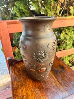 Kunsthandwerkliche japanische Bronzevase aus der Stickley-Ära - F8191