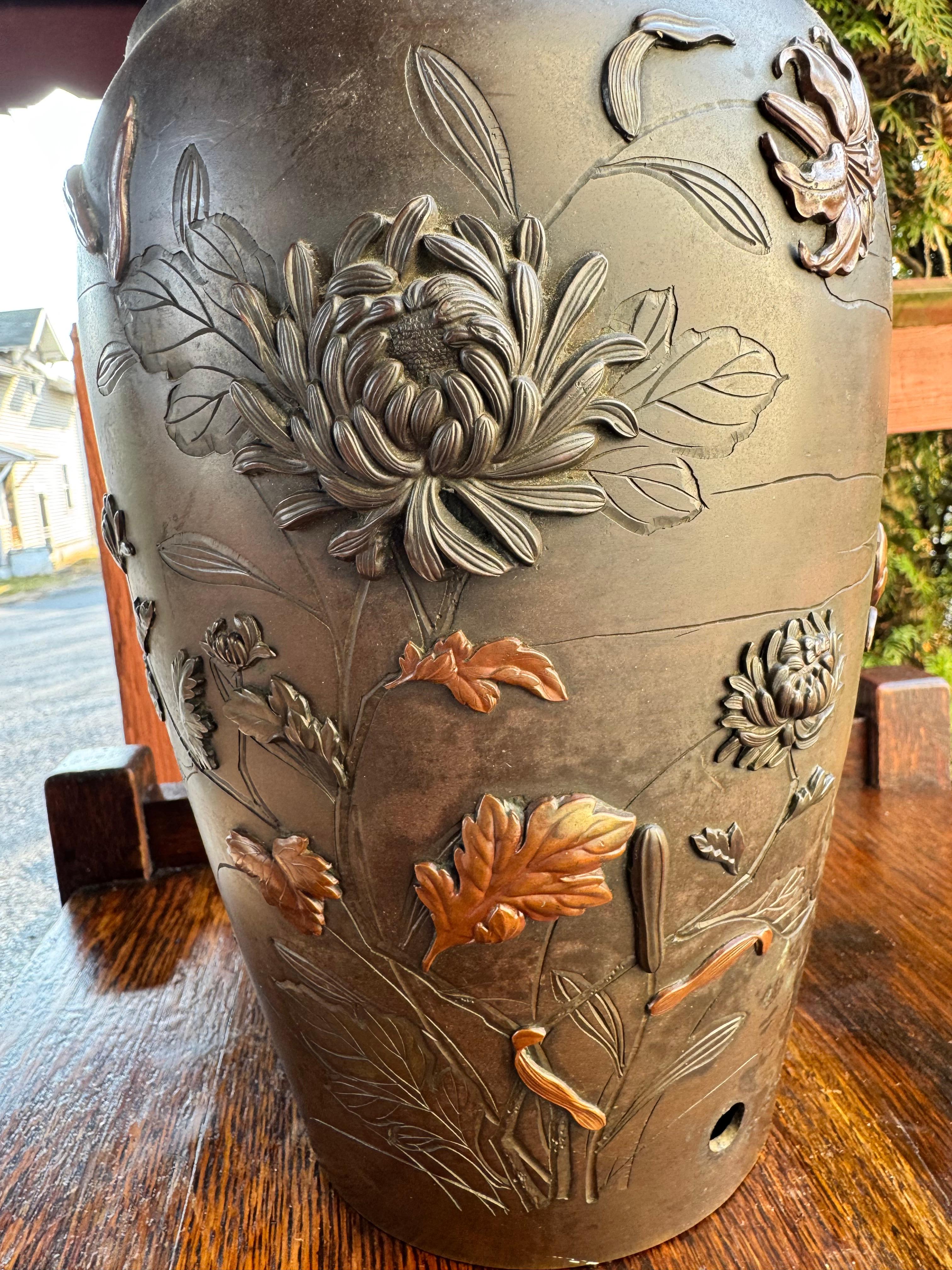 Edoardiano Vaso di bronzo giapponese Arts & Crafts dell'epoca Stickley  - F8191 in vendita
