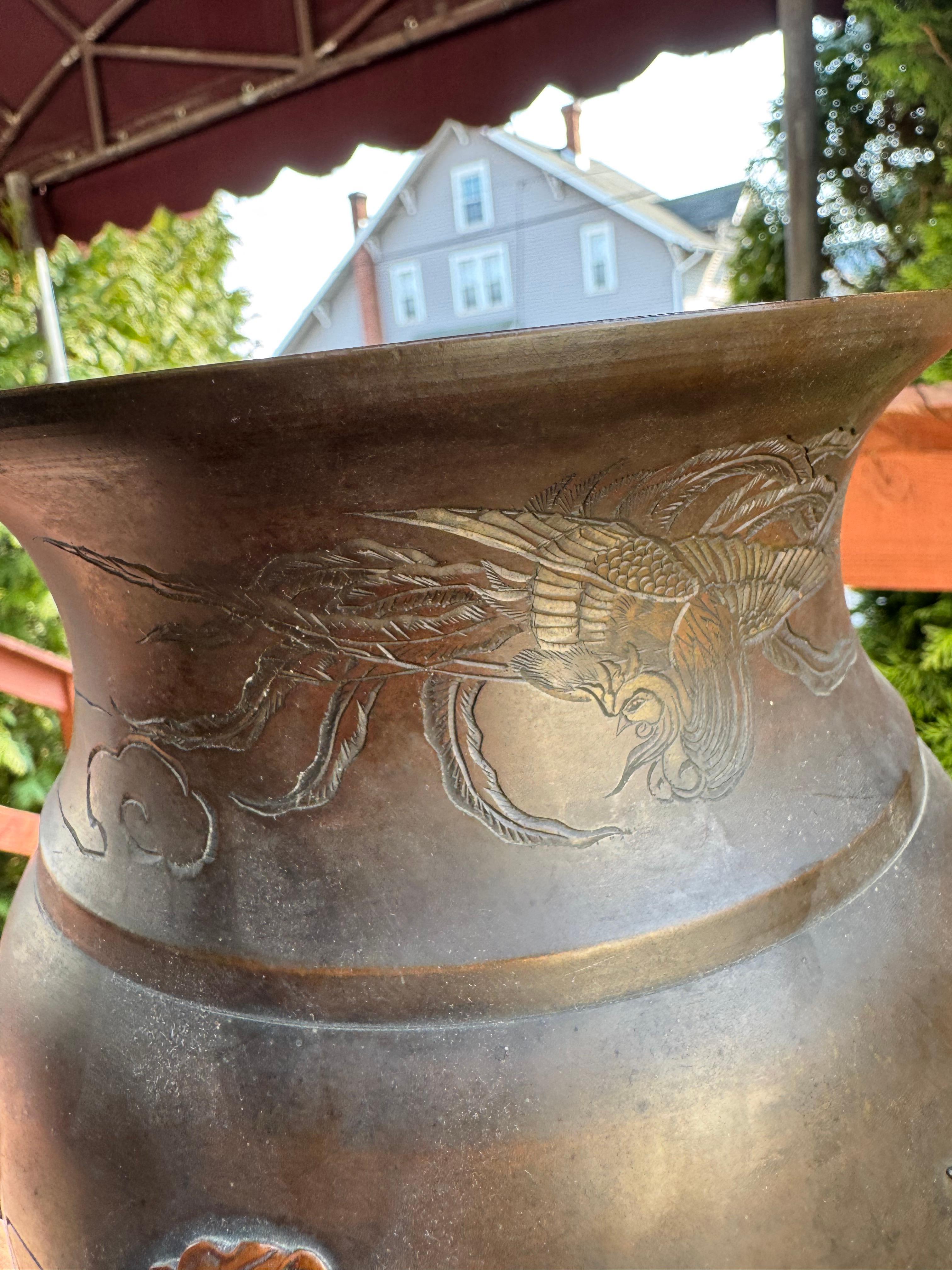 Bronzo Vaso di bronzo giapponese Arts & Crafts dell'epoca Stickley  - F8191 in vendita