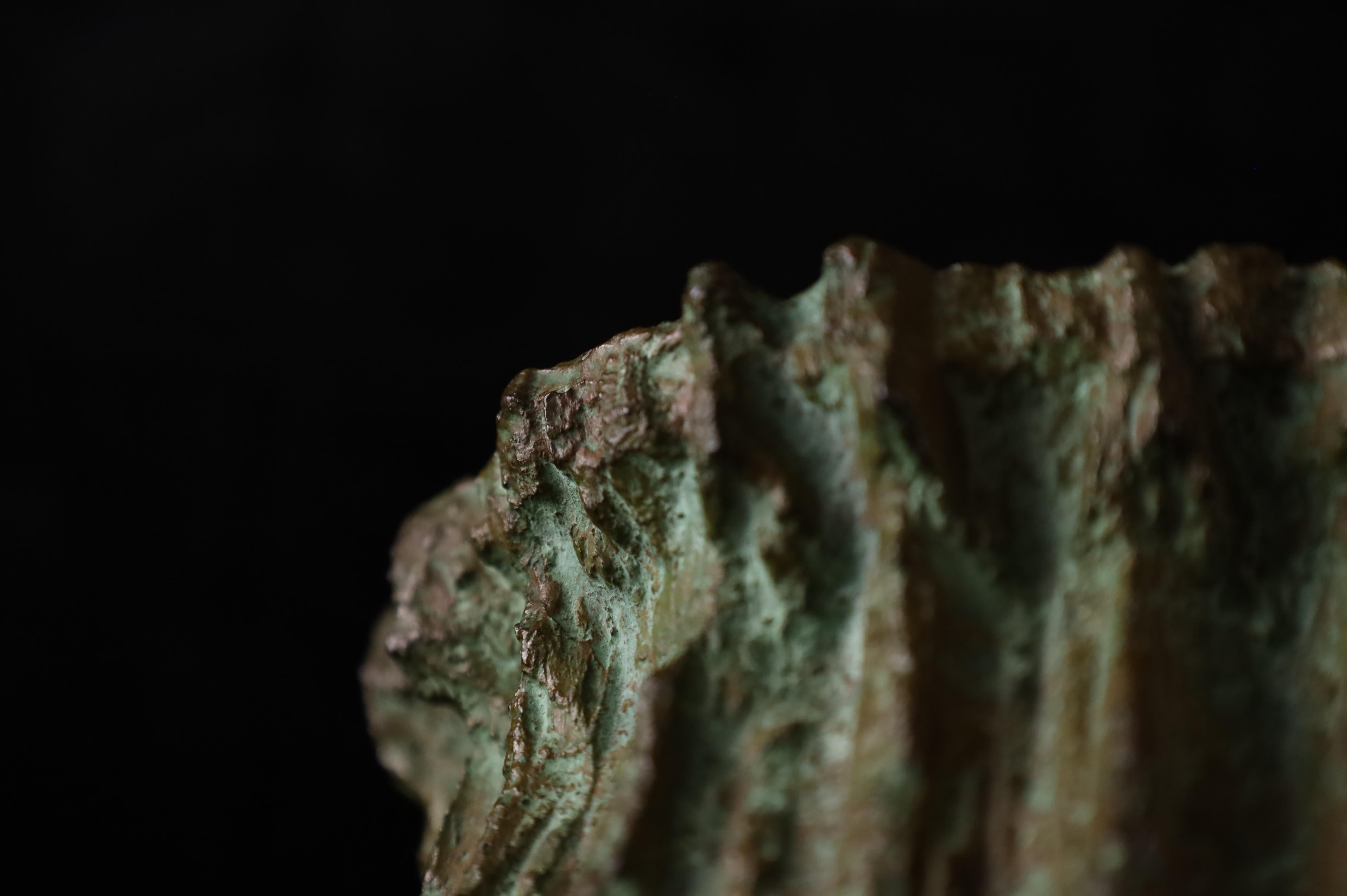 Vaso giapponese in bronzo con corteccia d'albero, firmato, XX secolo in vendita 7
