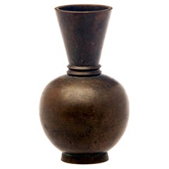 Vintage Japanese Bronze Vase with Unique Shape
