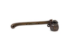 Japanese Bronze Yatate or writing kit adorned with a small Frog sculpture