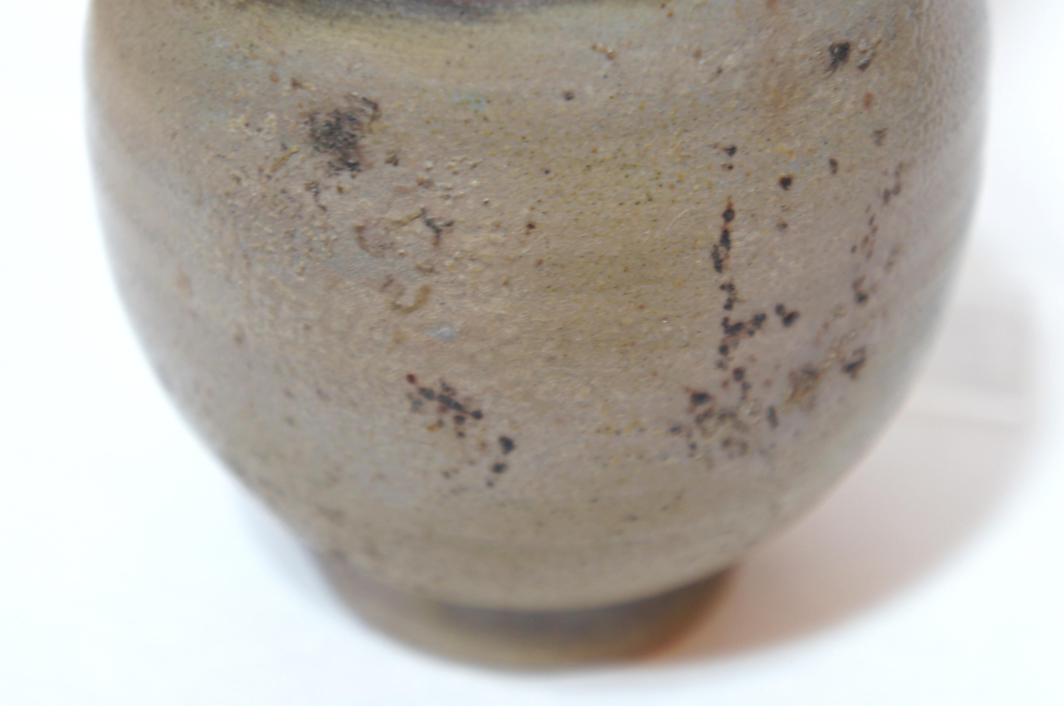 Japanese Brown and Orange Unglazed Pottery Bizen Ware Vase, 1970s For Sale 4