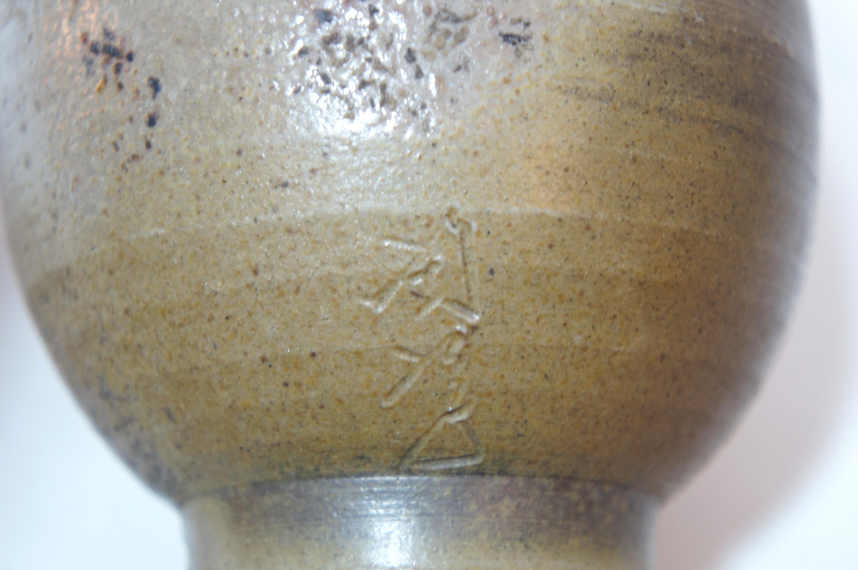 Japanese Brown and Orange Unglazed Pottery Bizen Ware Vase, 1970s For Sale 9