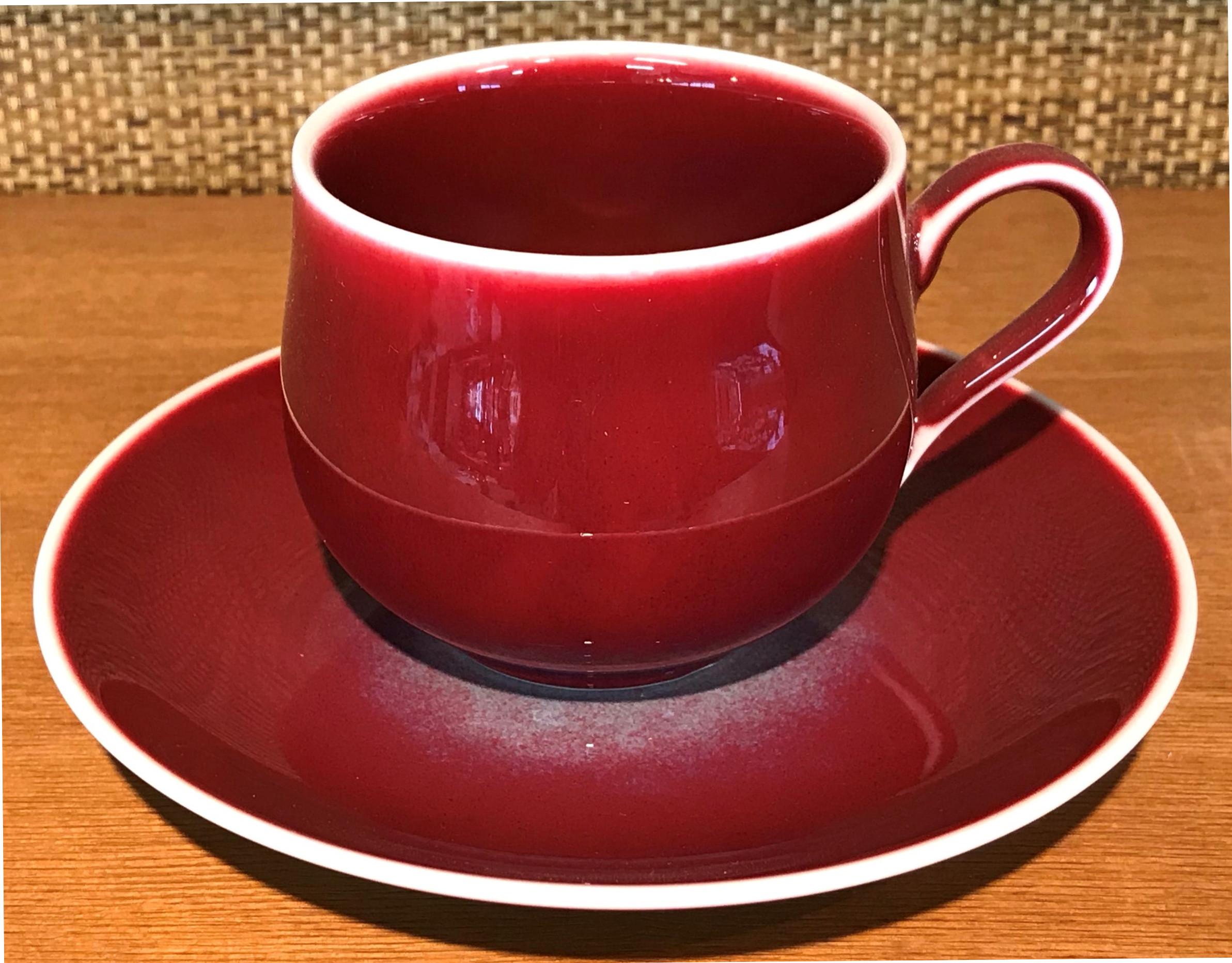 Japanese Brown Hand-Glazed Porcelain Cup and Saucer, Contemporary Master Artist 5