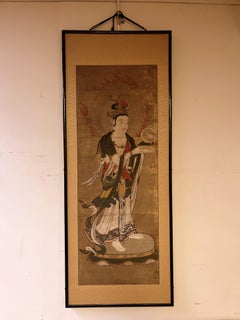 Japanese Brush Painting of a Standing Bodhisattva of Mercy