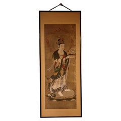  Japanese Brush Painting of a Standing Bodhisattva of Mercy