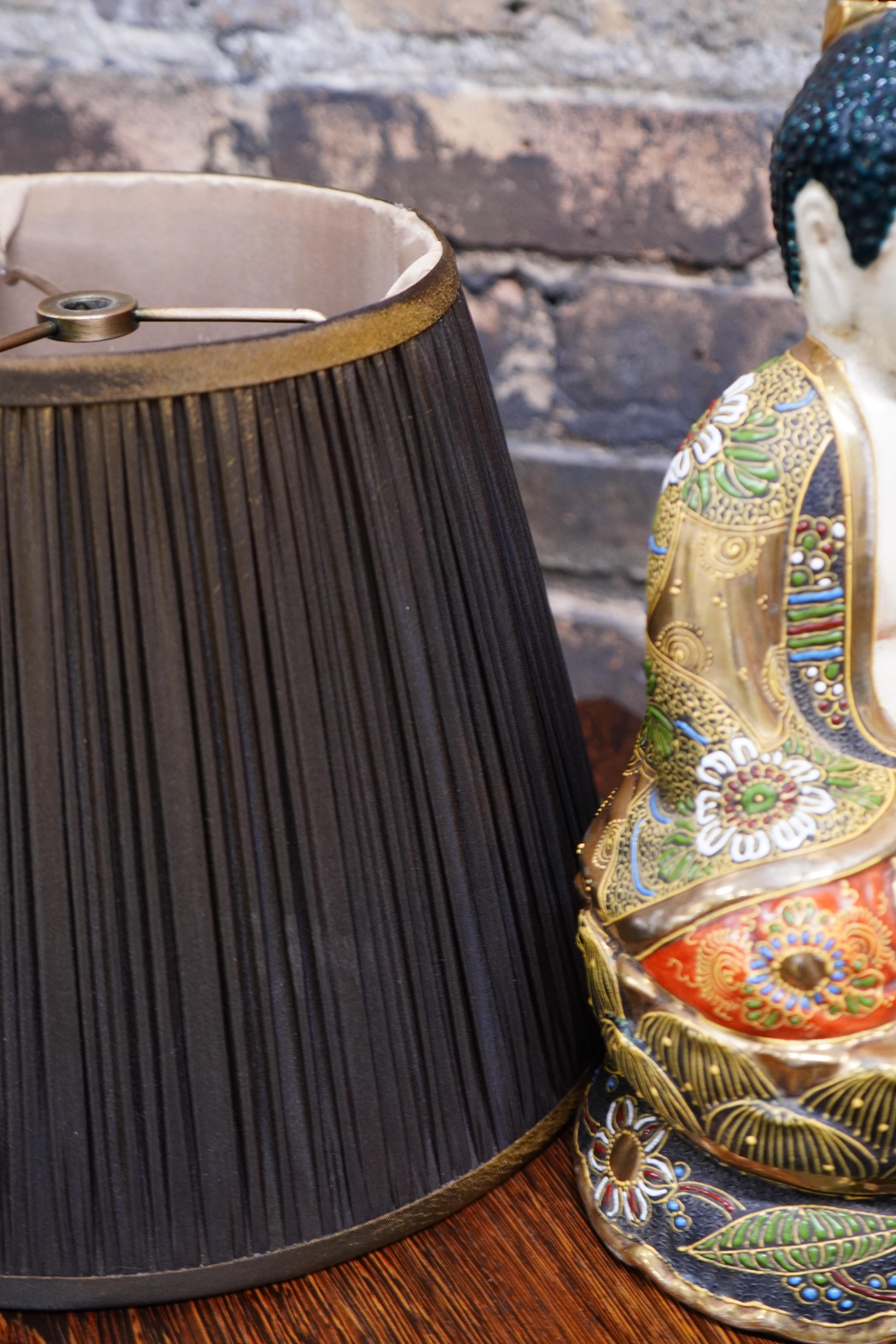Japanese Buddha Satsuma Lamp For Sale 2