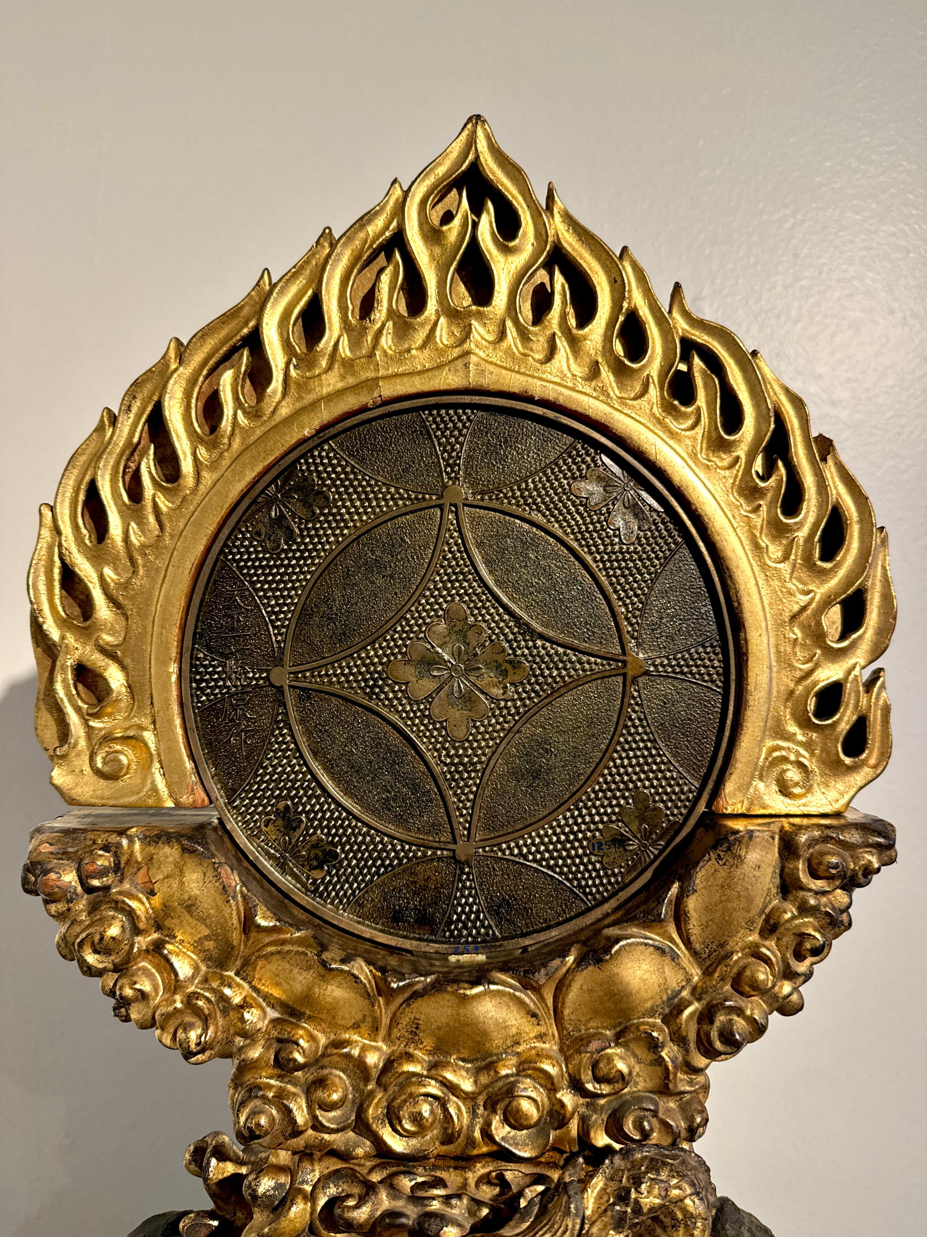 Japanese Buddhist Mirror and Dragon Stand, Edo Period, early 19th c, Japan For Sale 7