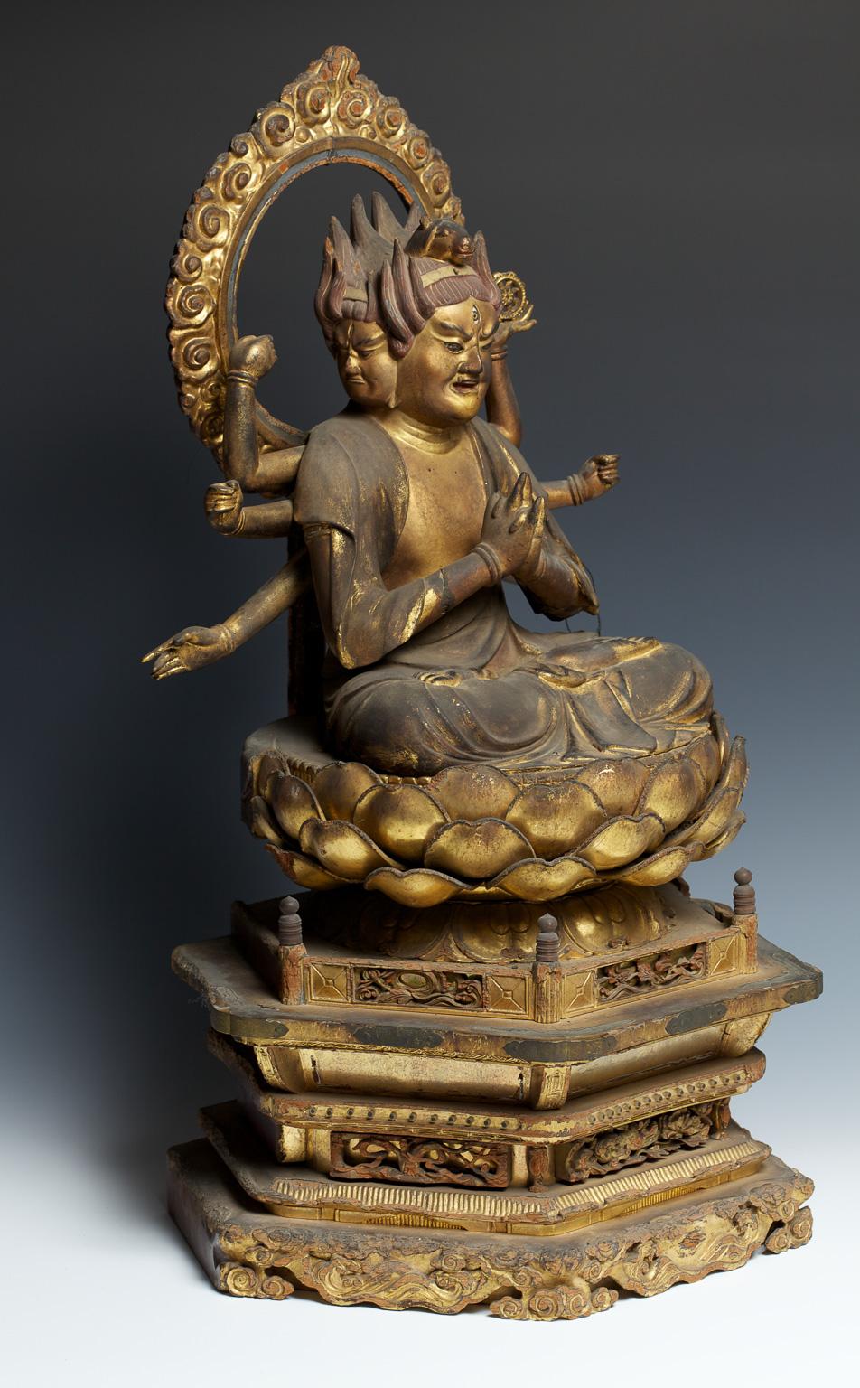 Japanese Buddhist Wooden Sculpture 'Bato Kannon', 17th Century 3