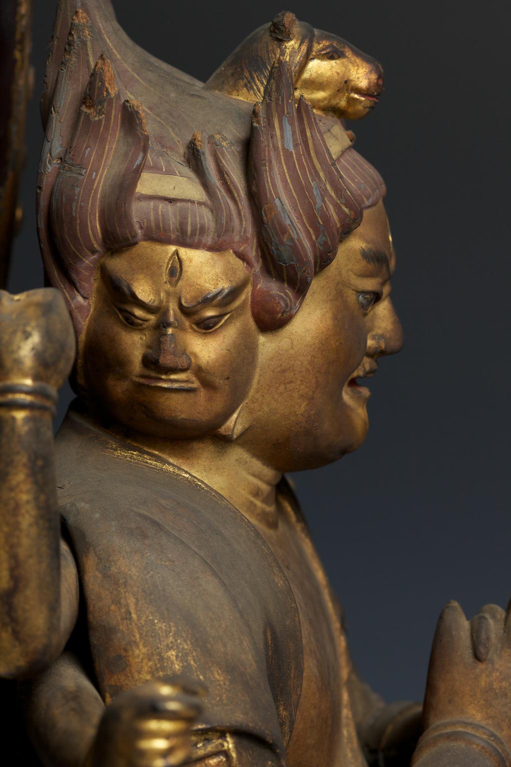 Japanese Buddhist Wooden Sculpture 'Bato Kannon', 17th Century 4