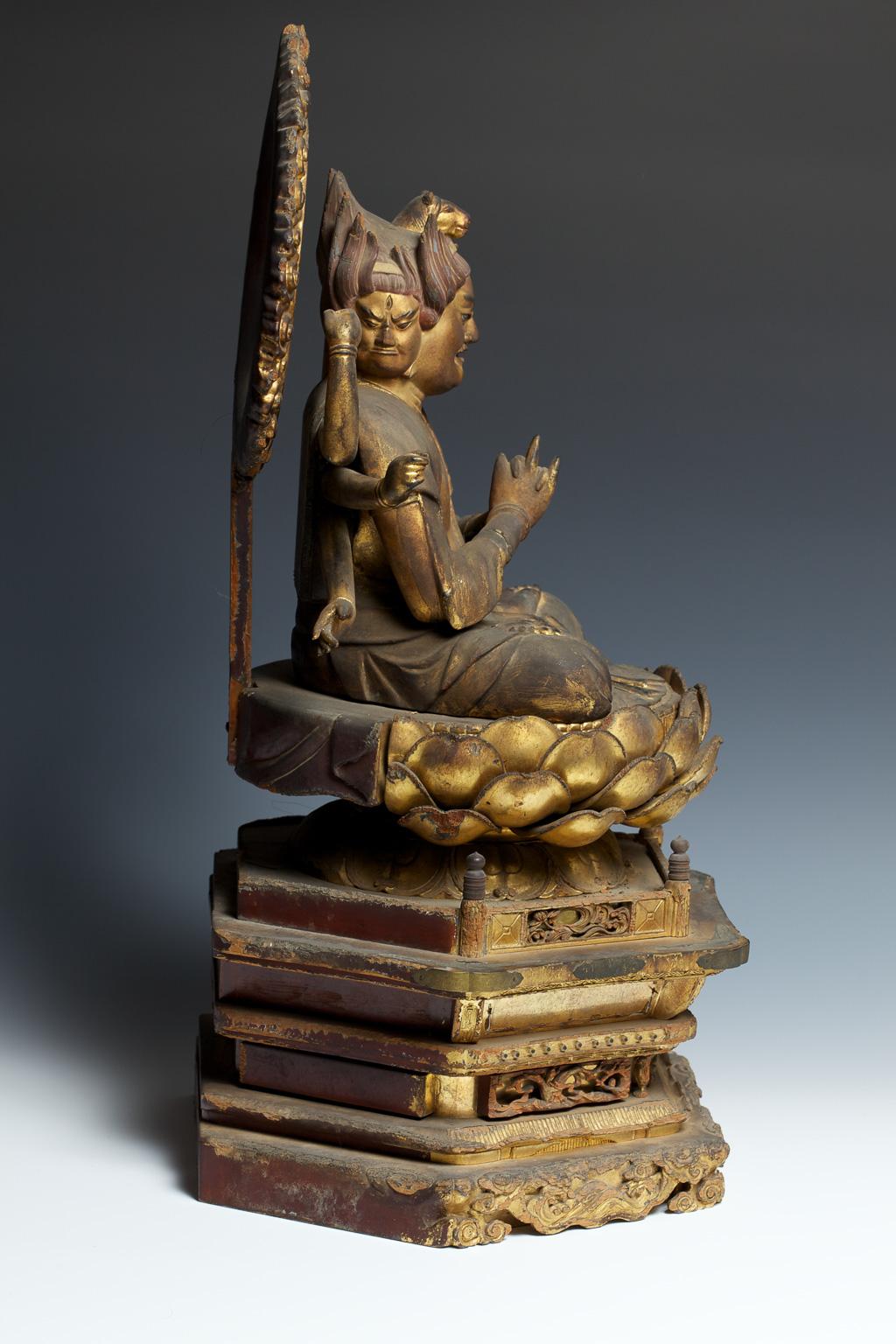 Japanese Buddhist Wooden Sculpture 'Bato Kannon', 17th Century 6