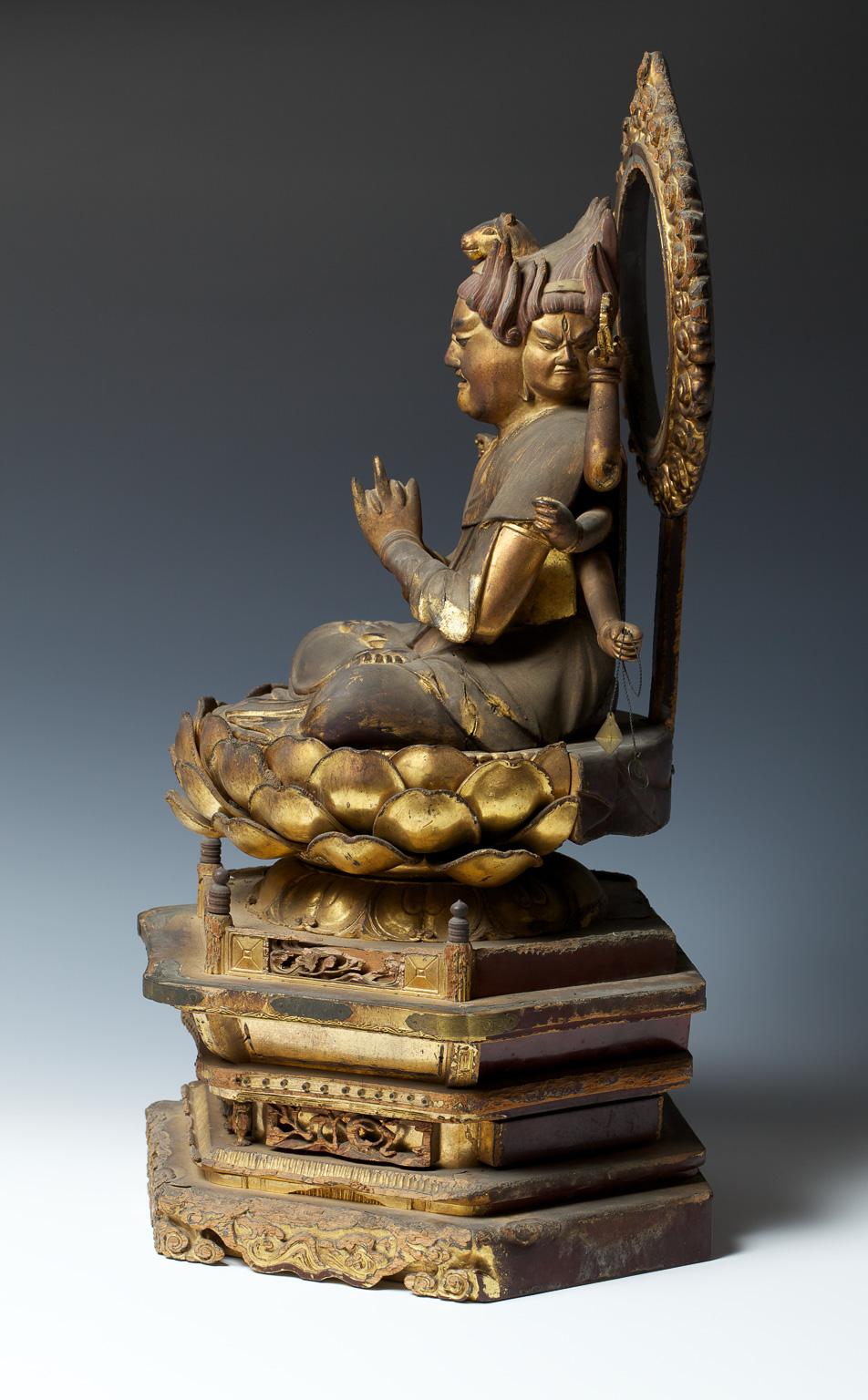 Japanese Buddhist Wooden Sculpture 'Bato Kannon', 17th Century 8