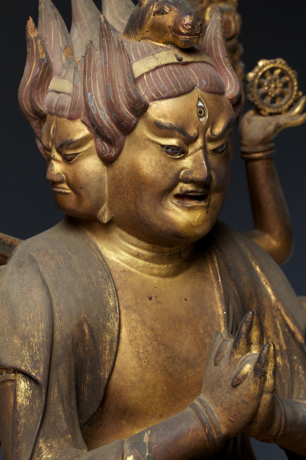 Japanese Buddhist Wooden Sculpture 'Bato Kannon', 17th Century 10