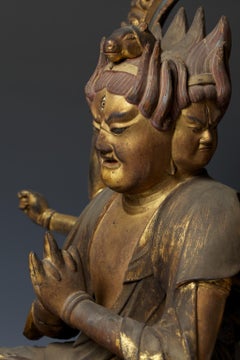 Japanese Buddhist Wooden Sculpture 'Bato Kannon', 17th Century