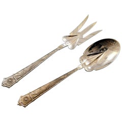 Japanese by Gorham Sterling Silver Salad Serving Set with Butterflies BC