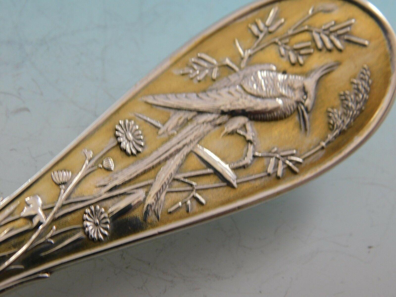 Japanese by Tiffany and Co. Sterling Silver Fish Server W/ Silver Bird Vermeil In Excellent Condition In Big Bend, WI