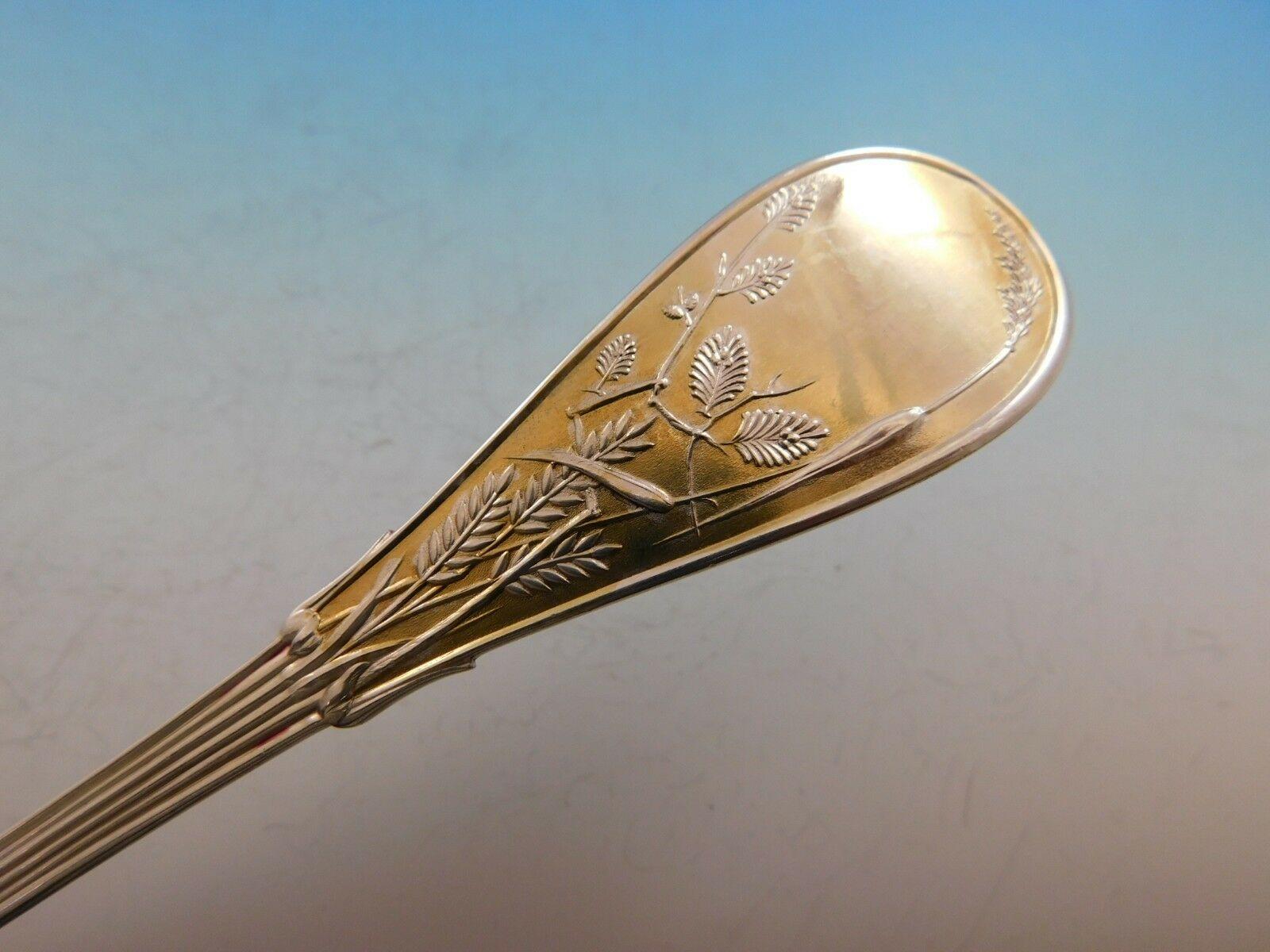 20th Century Japanese by Tiffany and Co. Sterling Silver Fish Server W/ Silver Bird Vermeil