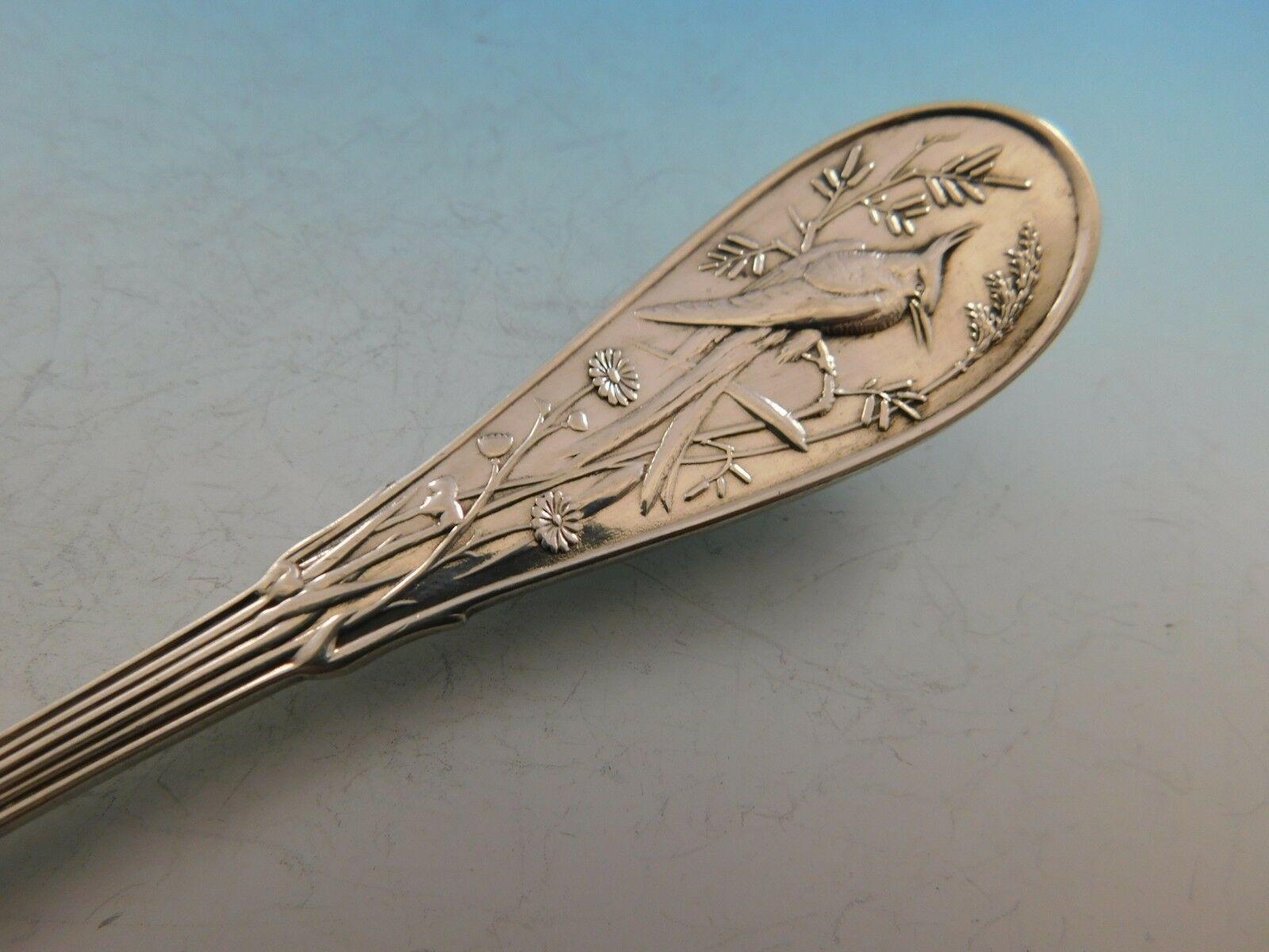 Japanese by Tiffany and Co. Sterling Silver Salad Serving Fork w/ Bird In Excellent Condition In Big Bend, WI