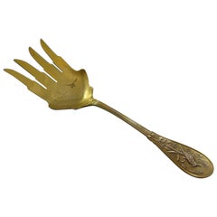 Japanese by Tiffany & Co. Sterling Fish Serving Fork with Bird Vermeil