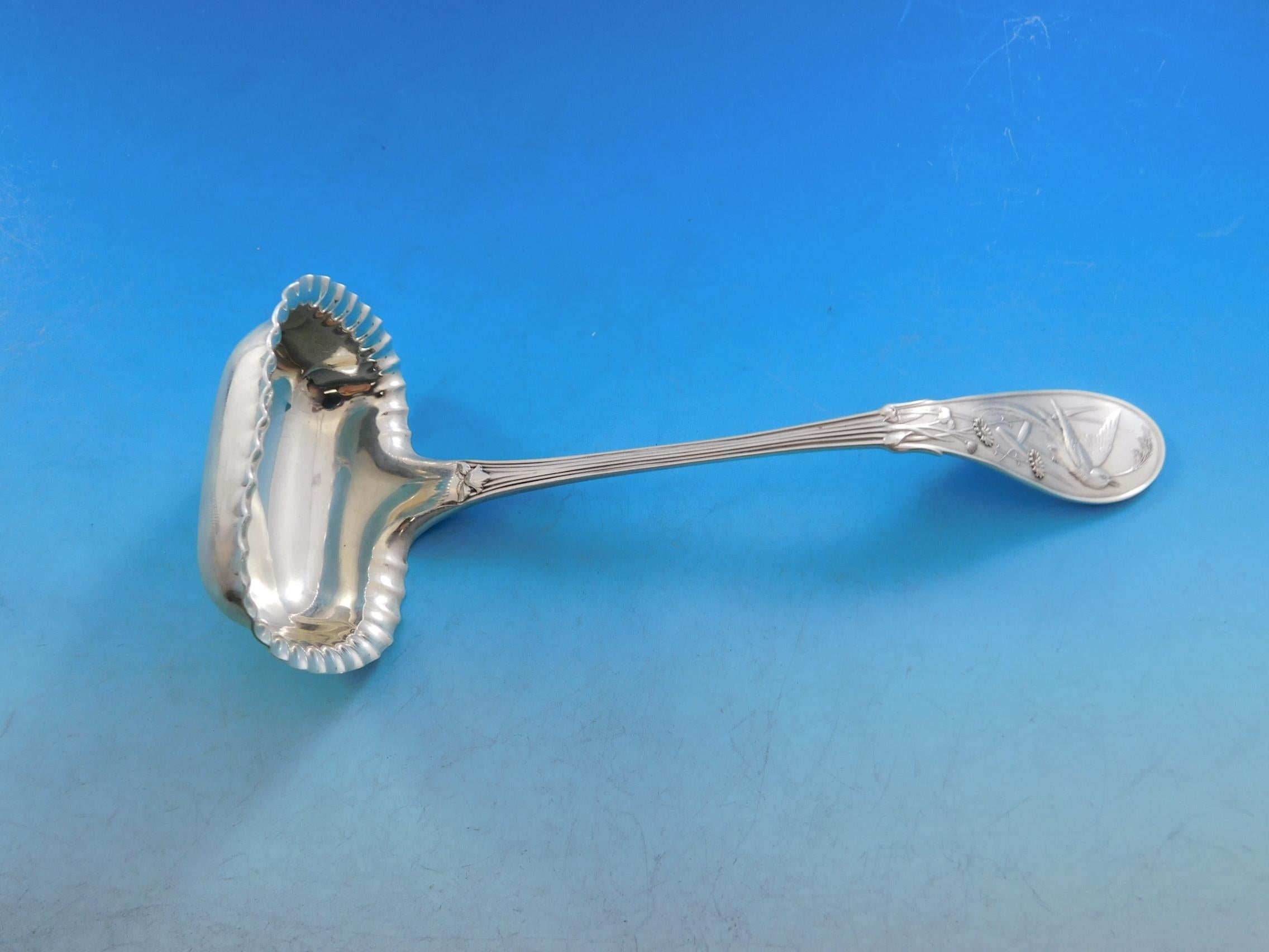 Japanisches japanisches Sterlingsilber-Besteckset von Tiffany Co 111 Teile Audubon Vögel 4