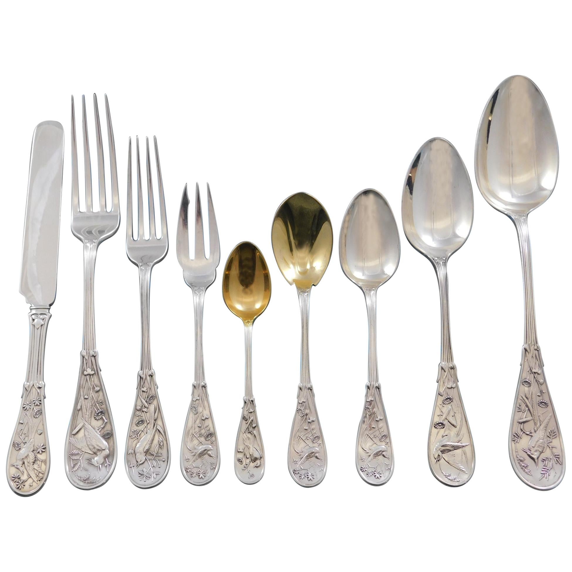 Japanese by Tiffany Co Sterling Silver Flatware Set Service 111 Pc Audubon  Birds For Sale at 1stDibs | tiffany audubon silver for sale, tiffany  japanese, tiffany audubon sterling