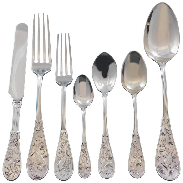 Japanese by Tiffany Co Sterling Silver Cutlery Set Service 61 Pc