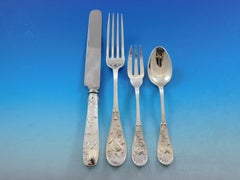 Japanese by Tiffany Co Sterling Silver Flatware Set Service 68 pcs Audubon Birds