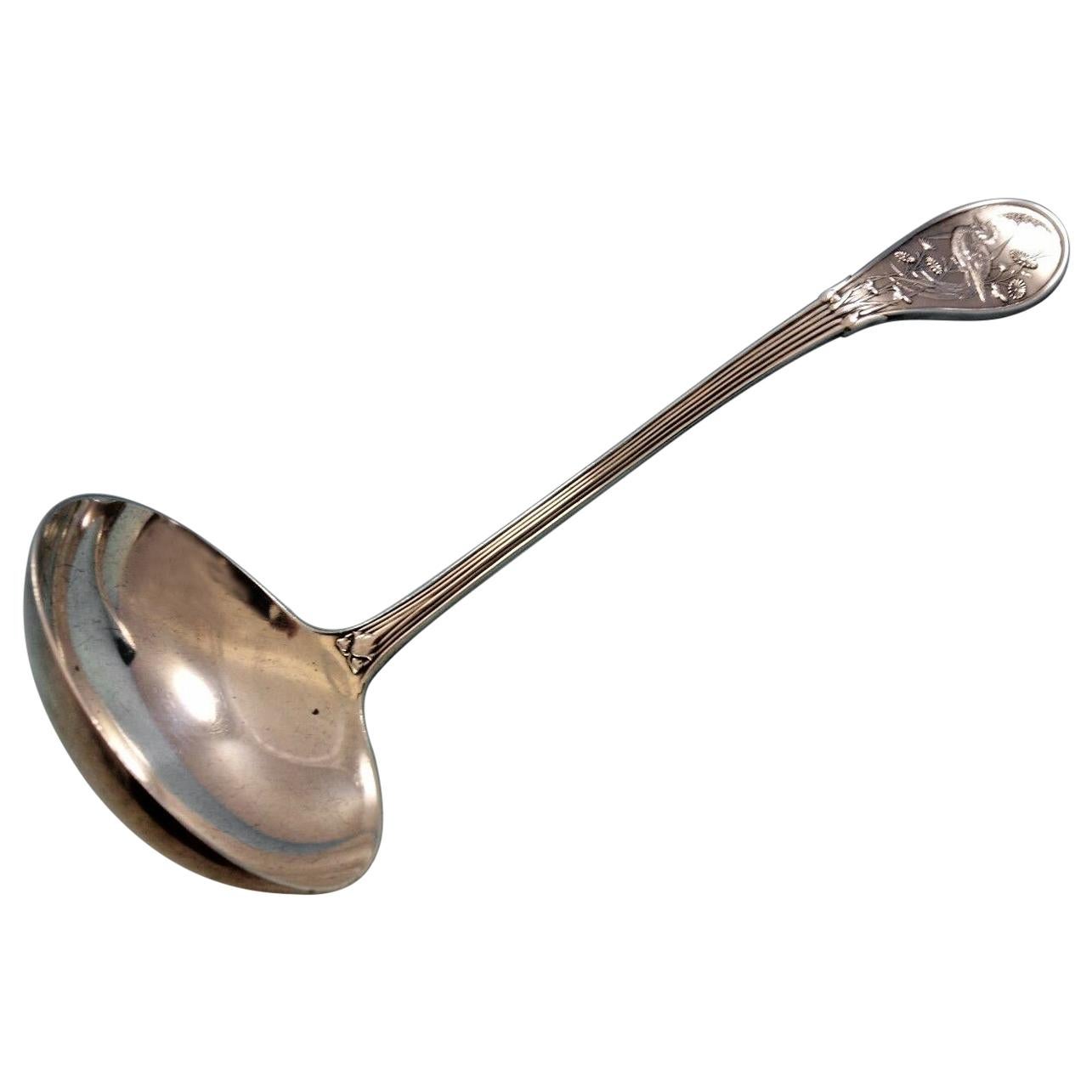 Sterling silver oyster ladle with oval bowl 10 1/2