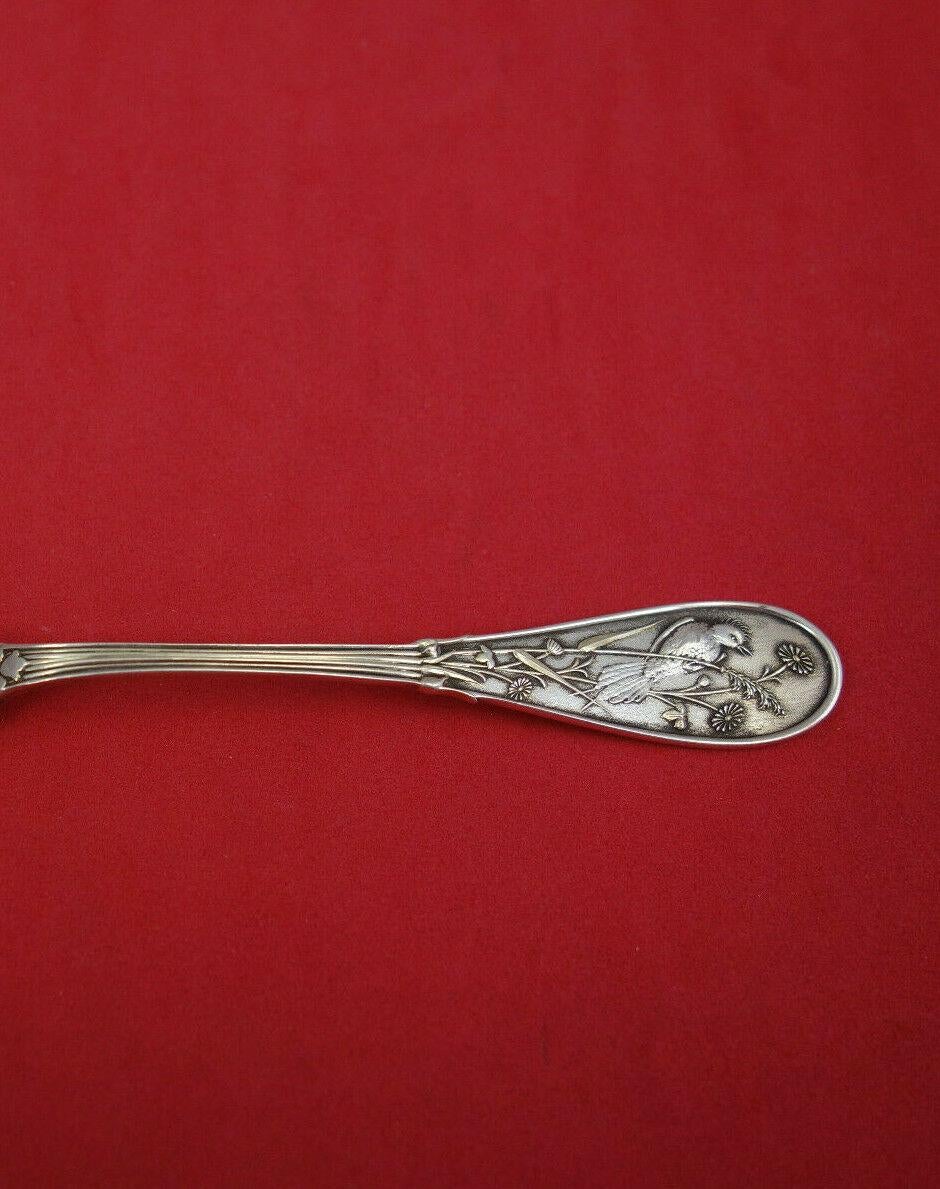 Japanese by Tiffany & Co. sterling silver pastry fork / oyster fork 3-tine, gold washed, 5