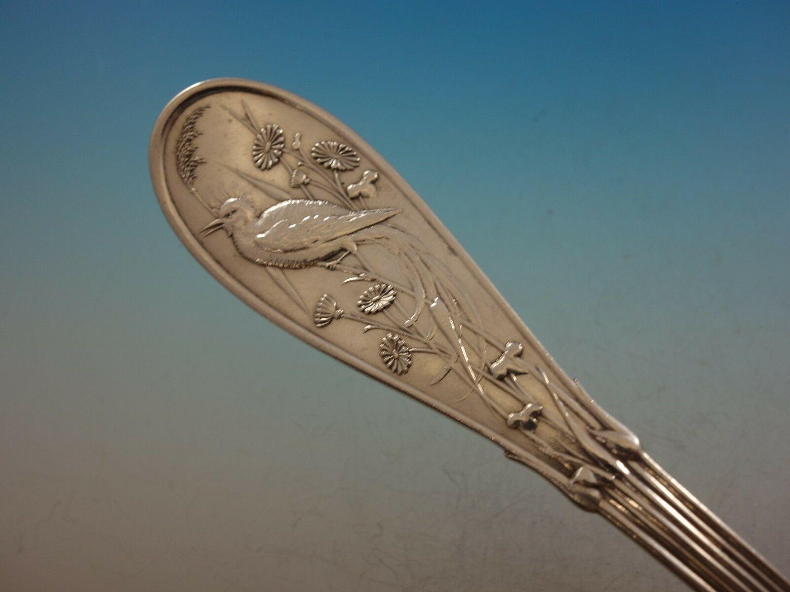 Sterling silver stuffing spoon with button, 12 1/2 in the pattern Japanese by Tiffany. It is monogrammed 