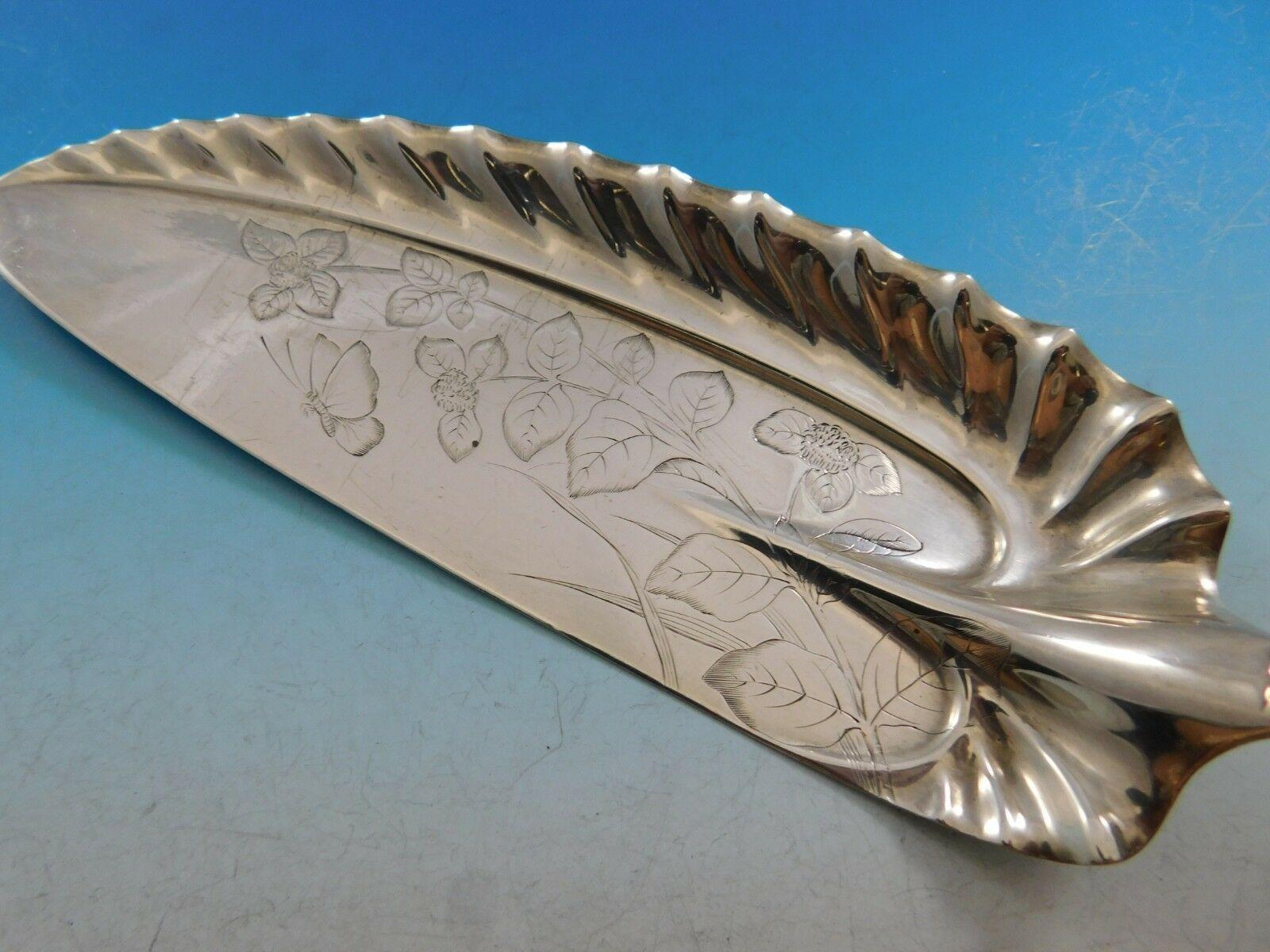 Japanese by Tiffany Sterling Silver Crumber Butterfly and Floral Motif In Excellent Condition In Big Bend, WI
