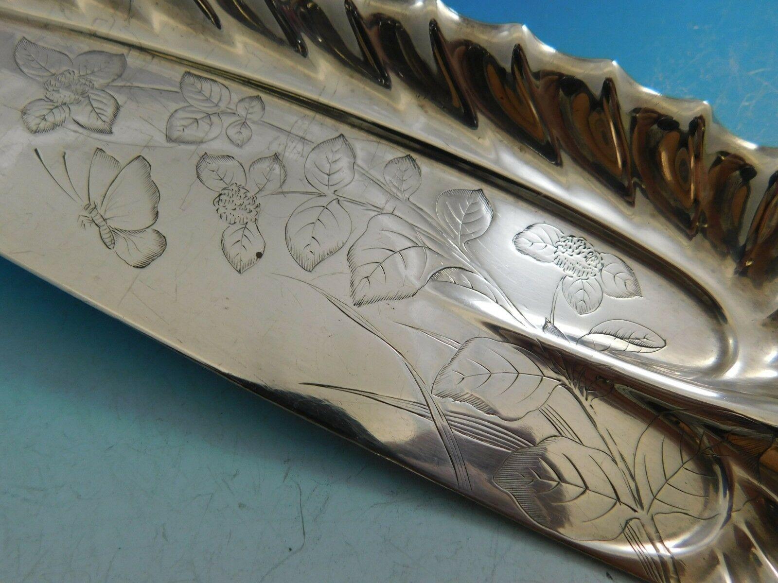 20th Century Japanese by Tiffany Sterling Silver Crumber Butterfly and Floral Motif
