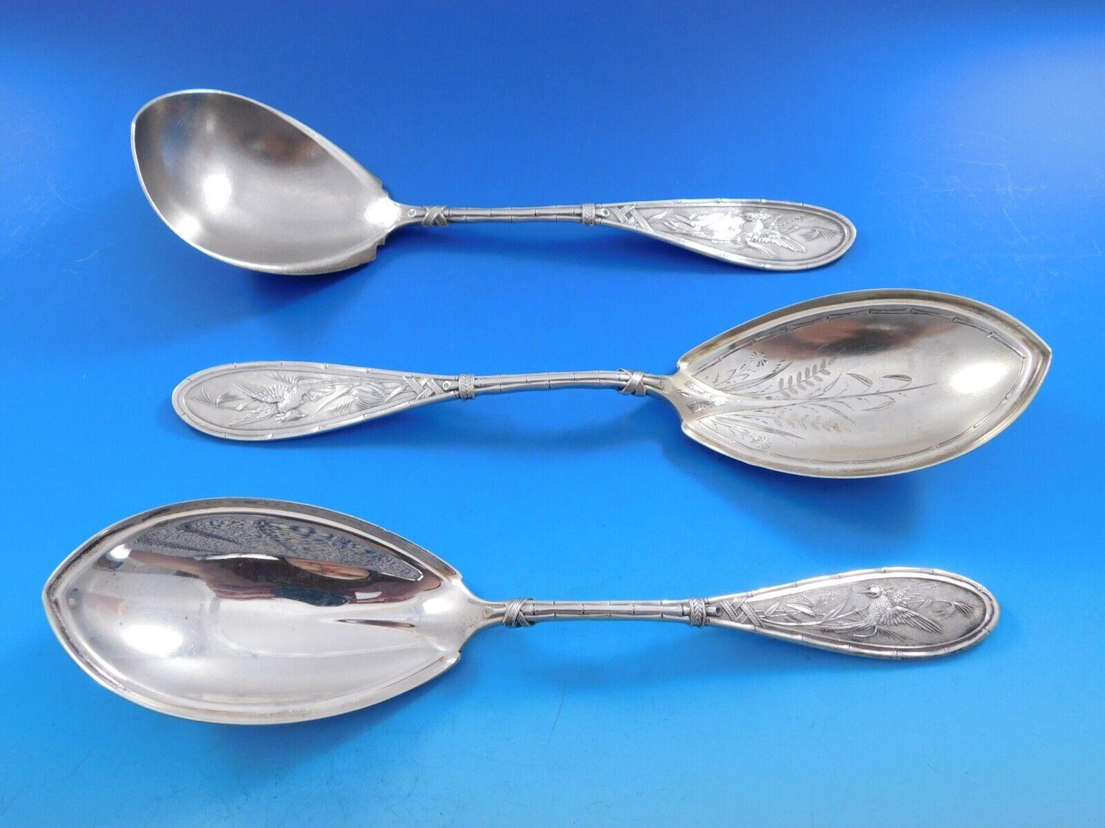 Japanese by Whiting Set di posate in argento Sterling 8 Servizio 53 pezzi Uccelli Estetici in vendita 5