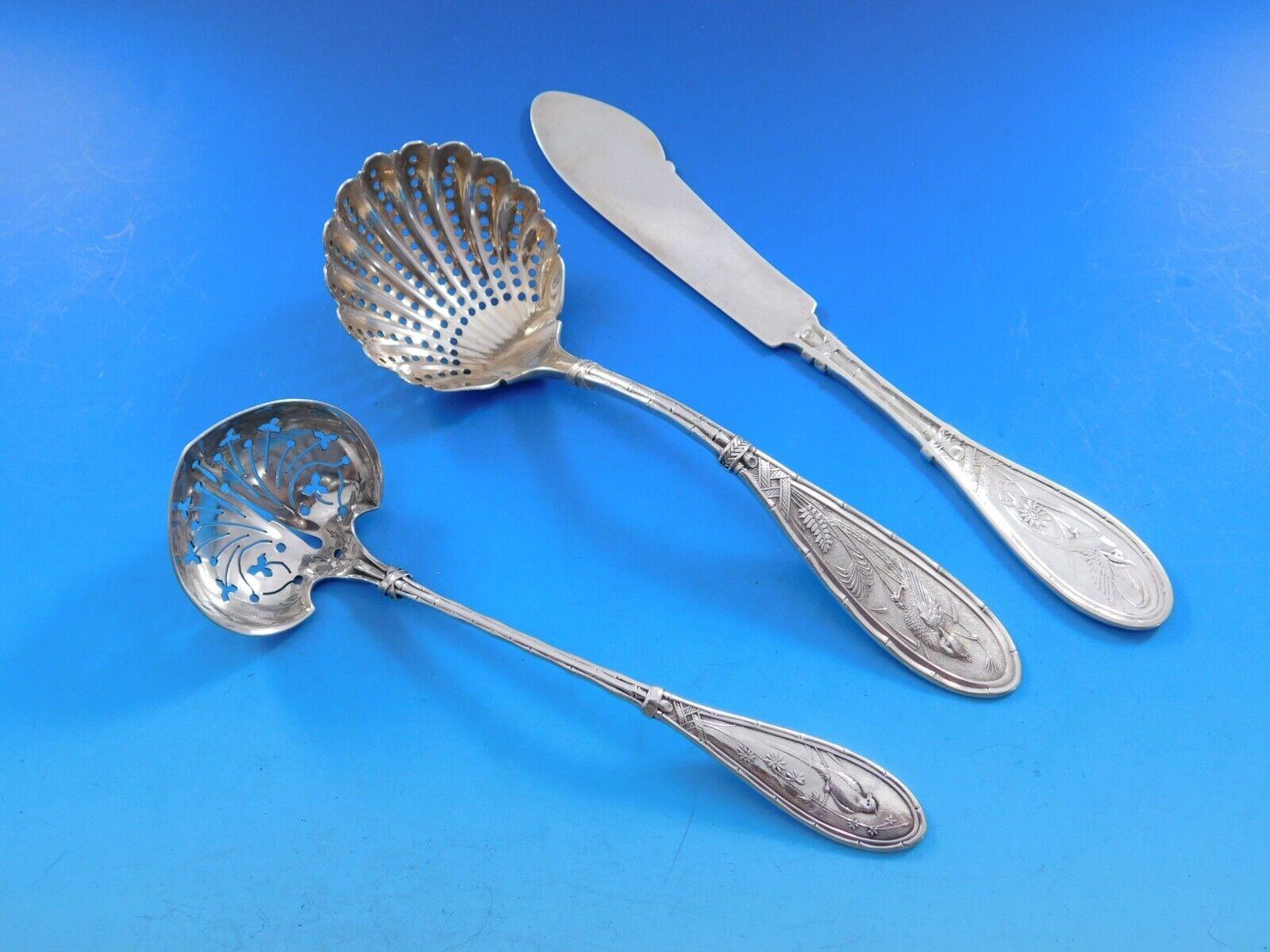Japanese by Whiting Set di posate in argento Sterling 8 Servizio 53 pezzi Uccelli Estetici in vendita 8