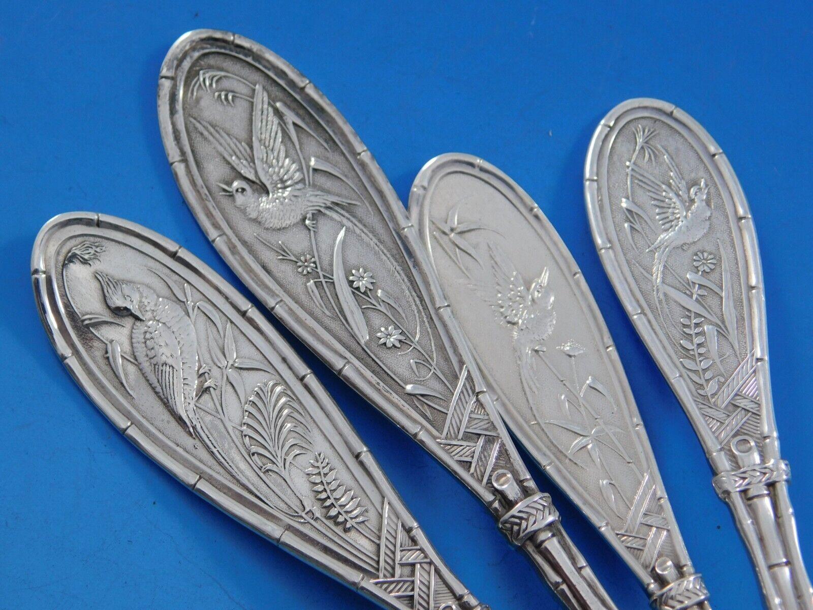 Japanese by Whiting Set di posate in argento Sterling 8 Servizio 53 pezzi Uccelli Estetici in vendita 2