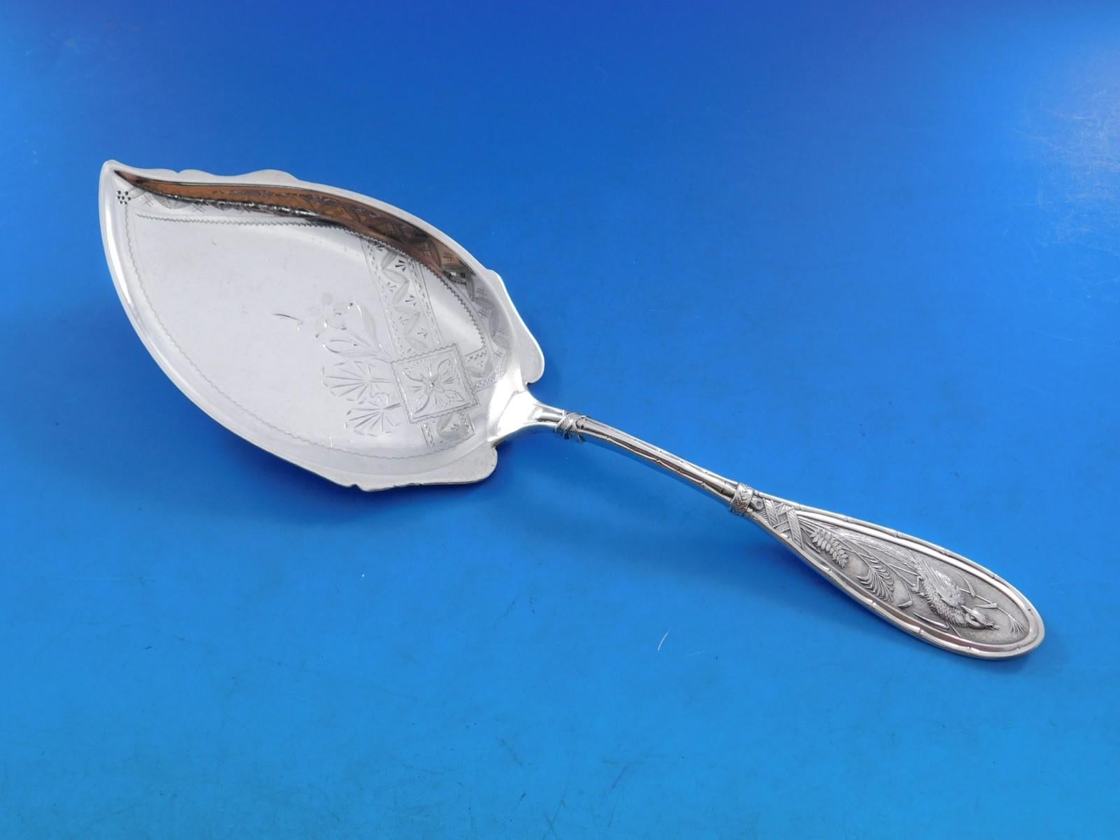 Juego de Cubiertos Japoneses de Plata de Ley Whiting 8 Servicios 58 pzas Estética Pájaros siglo XIX en venta