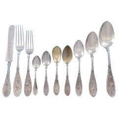 Japanese by Whiting Sterling Silver Flatware Set for 10 Service 110 Pieces Birds