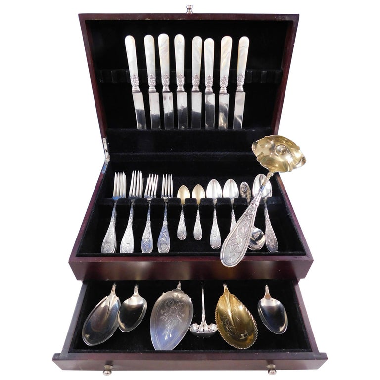 Japanese by Whiting Sterling Silver Flatware Set for 8 Service 55