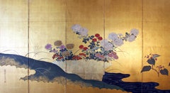 Japanese Byobu - Japanese Folding Screen Gold Leaf