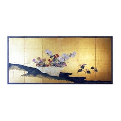 Byobu Japonés - Biombo Japonés Hoja de Oro