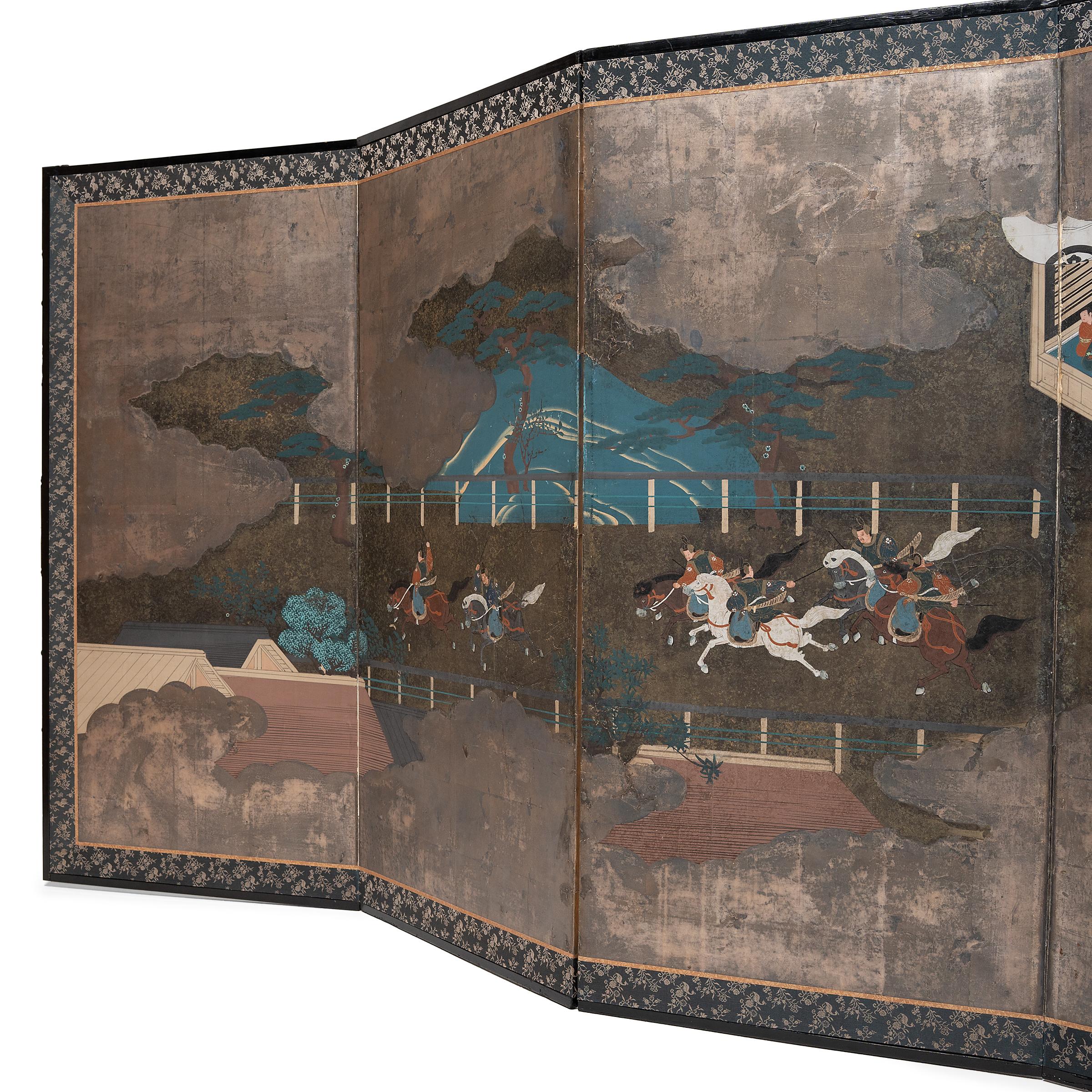 Japanese Byobu Screen with Silver Leaf Clouds, c. 1870 For Sale at 1stDibs