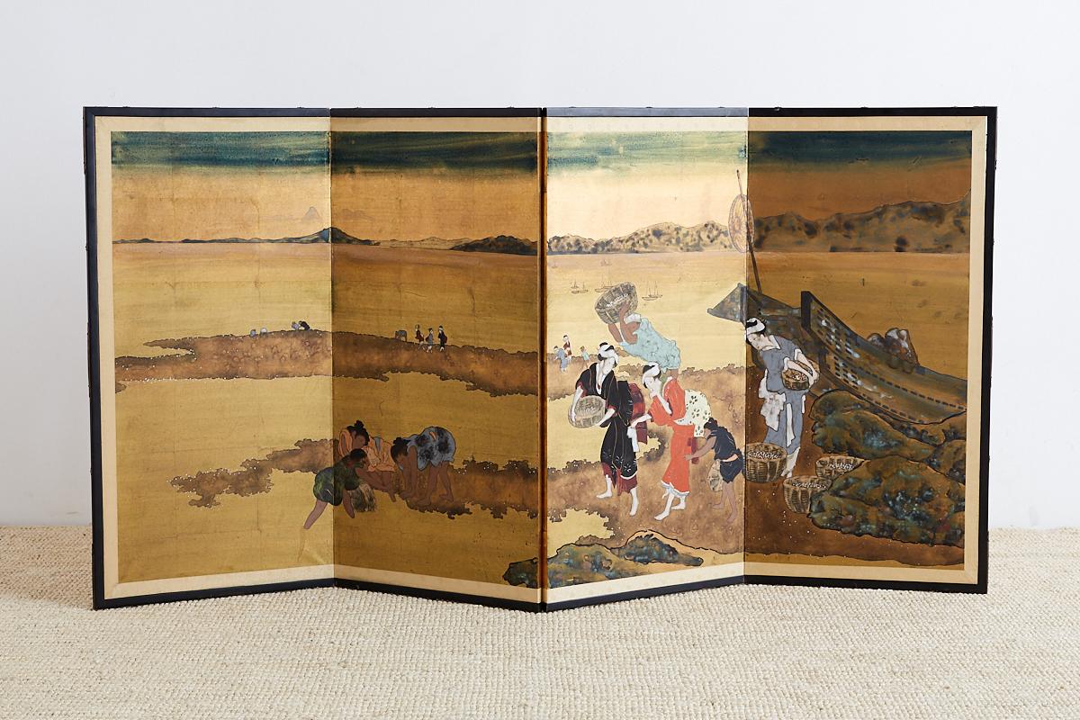 Japanese Byobu Shell Gathering After Katsushika Hokusai 3