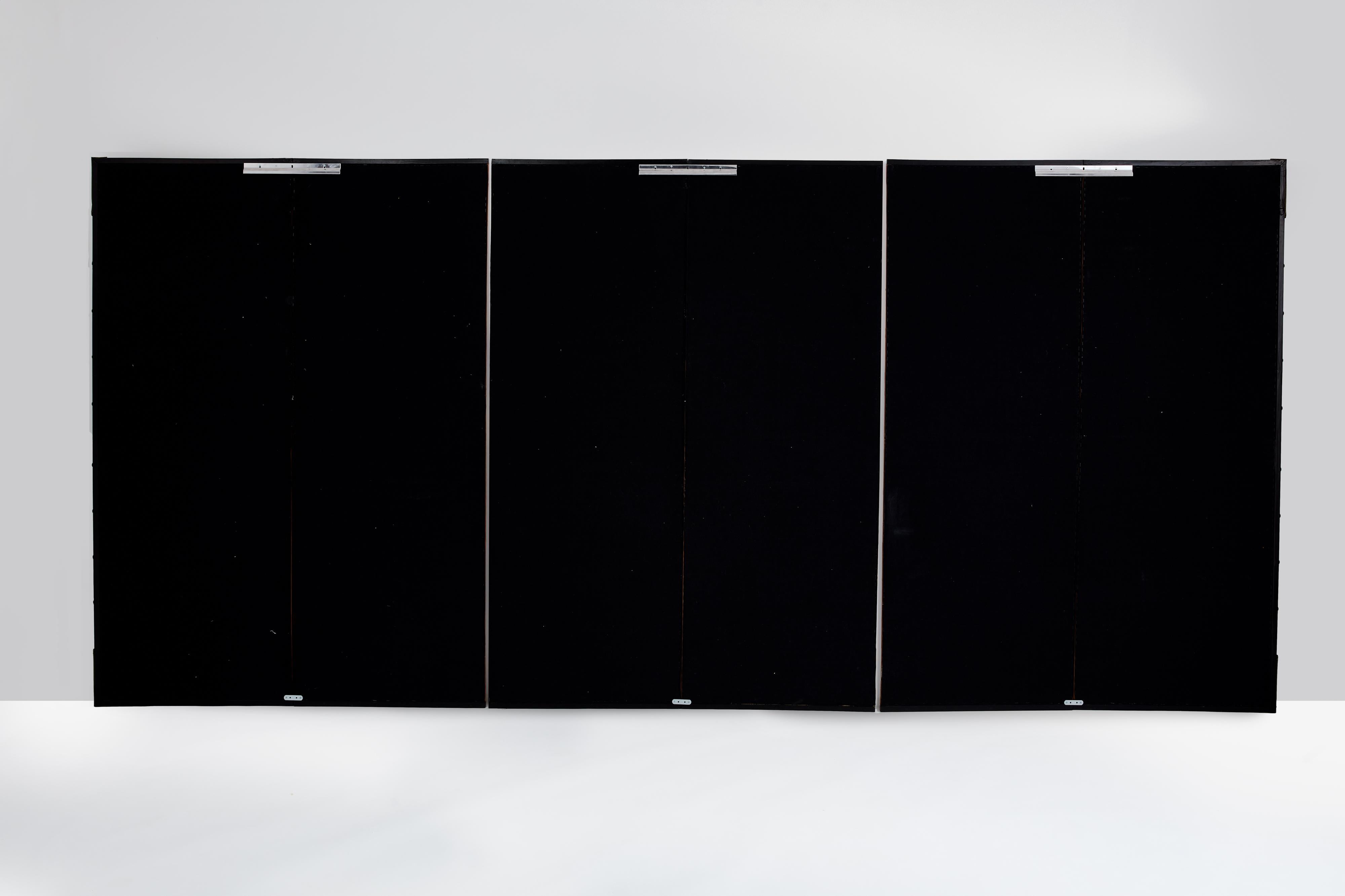Japanese Byobu six panels screen on paper Edo Period 19th century For Sale 4