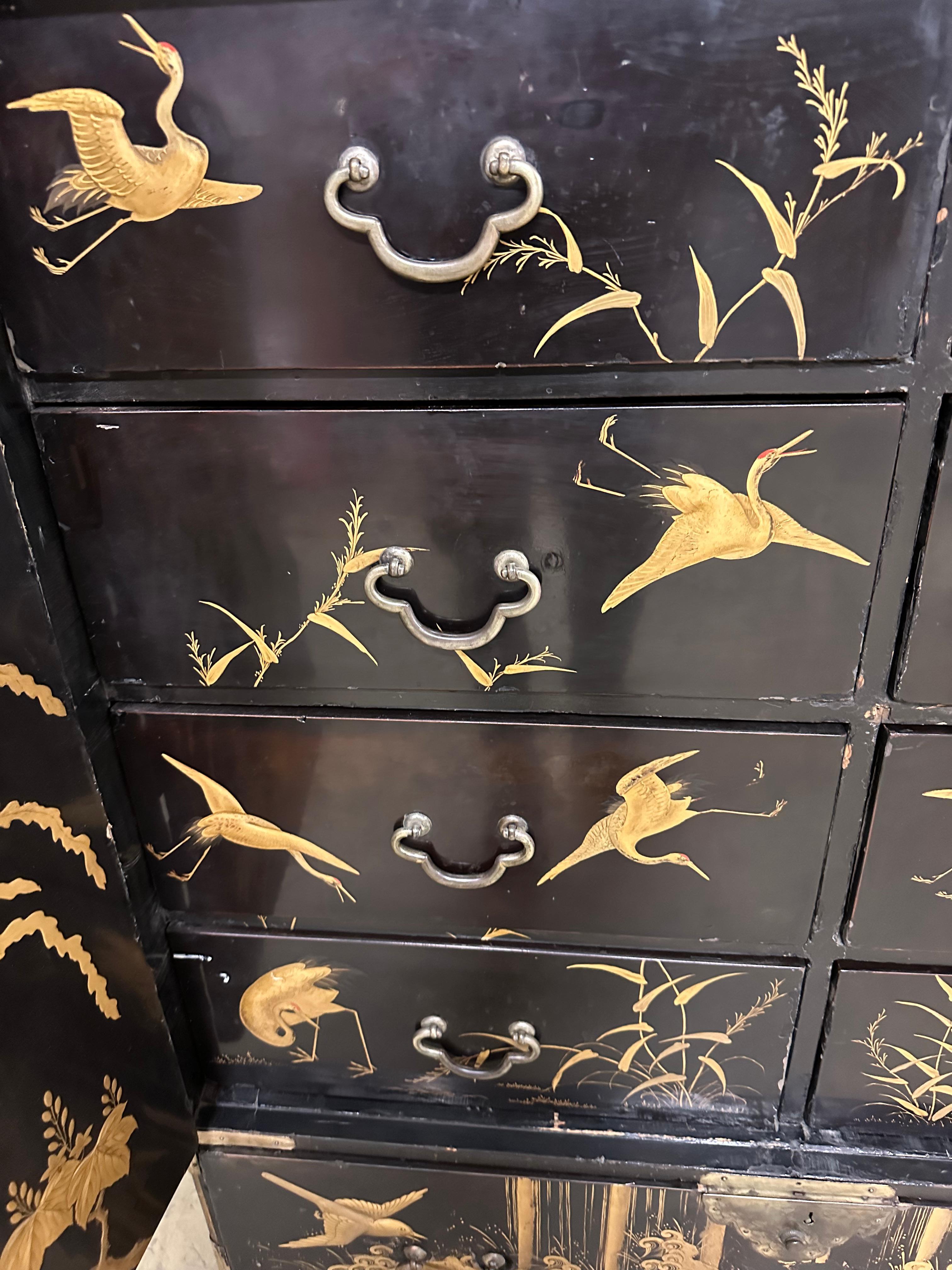 Japanese Cabinet with Drawers, So Called Tansu, Late 19th C 5